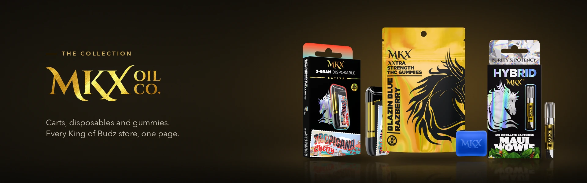 MKX Oil Co. carts, disposables and gummies
