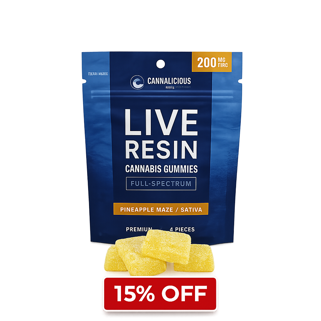 Cannalicious - 200mg Live Resin Gummies - Pineapple Haze