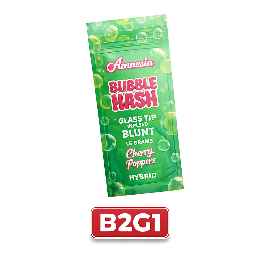 Amnesia - 1.5g Infused Bubble Hash Blunt - Cherry Popperz